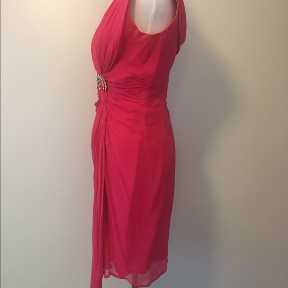 Vintage 1950s Bright Pink Chiffon Cocktail Dress - Picture 6 of 12